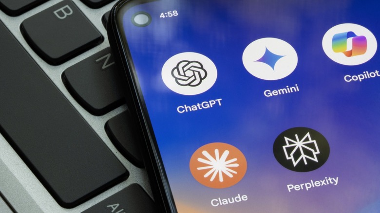 A collection of various AI application icons displayed on a mobile device.