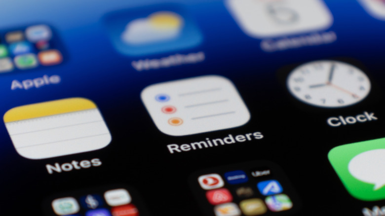 iPhone home screen showing the Reminders app icon.