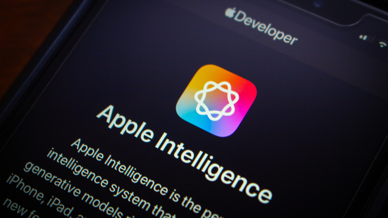 Close-up of an iPhone screen featuring the Apple Intelligence interface.