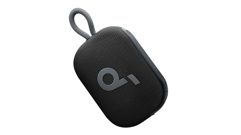 The Soundcore Select 4 Go Bluetooth Speaker on a white background, highlighting its compact but poorly reviewed form factor. [5]
