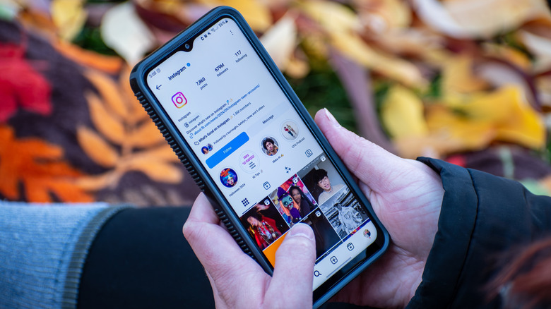 A close-up of the Instagram app running on an Android device to illustrate the platform contrast.