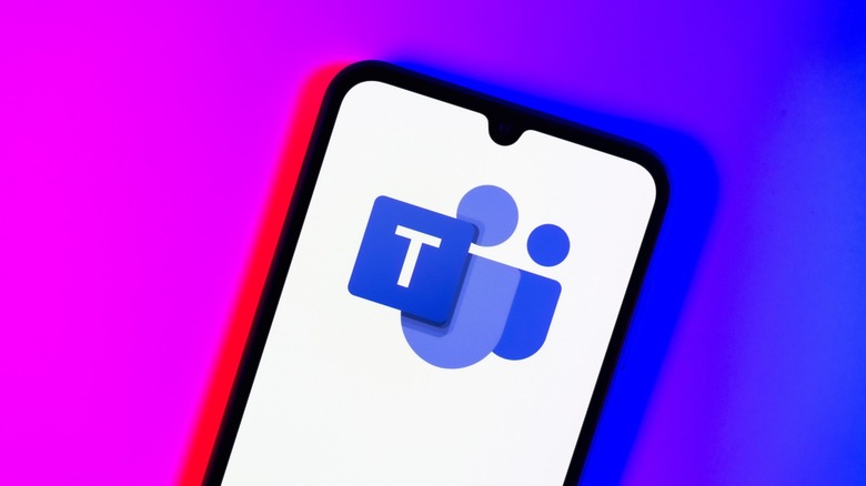 A close-up of a smartphone screen showing the Microsoft Teams logo.