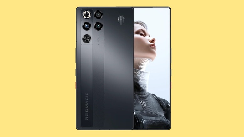 Official product image of the Red Magic 11 Pro in black with visible cooling vents.