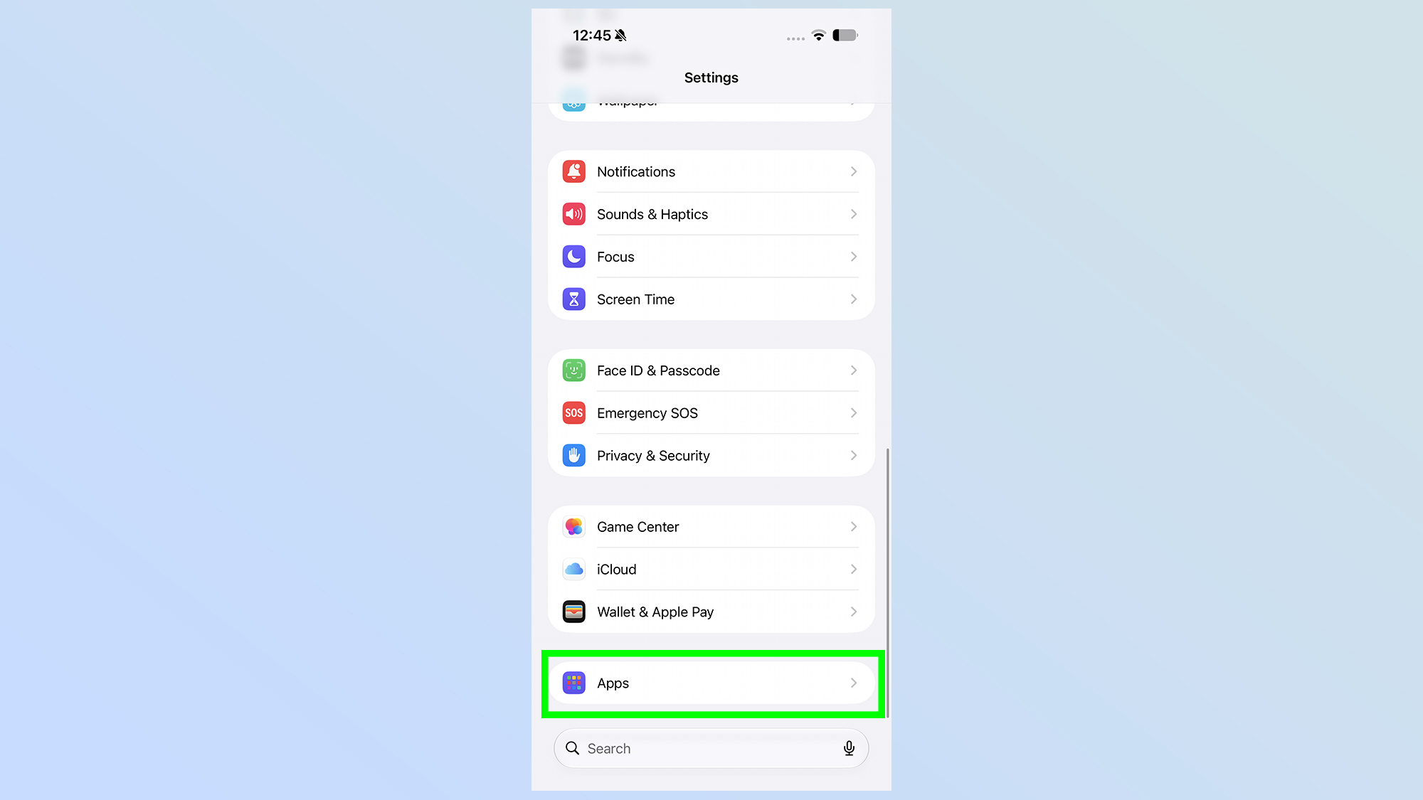 Close-up of the iOS 27 Settings menu highlighting the new Shortcuts Restore option.