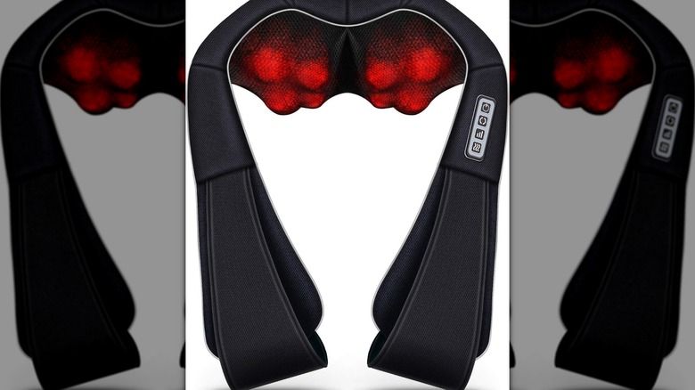 The Viktor Jurgen Shiatsu Neck and Shoulder Massager with its internal massage nodes highlighted.