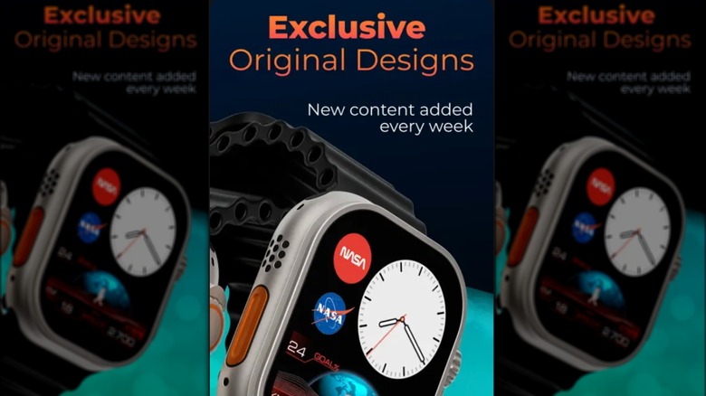 An Apple Watch Ultra featuring a detailed, officially licensed NASA watch face from MobyFox.