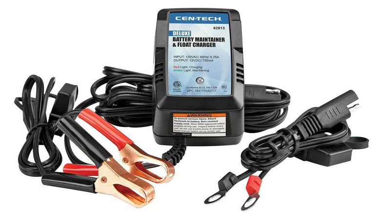 Cen-Tech 0.75 Amp 12V deluxe battery maintainer and float charger unit.