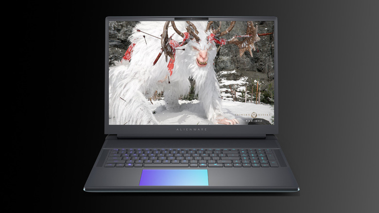 Alienware 18 Area-51 laptop running a high-detail open-world game.