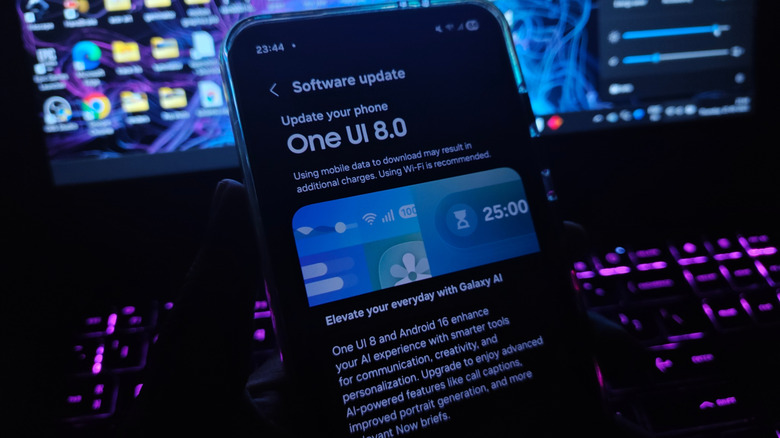 A smartphone screen showing a notification for a system software update.