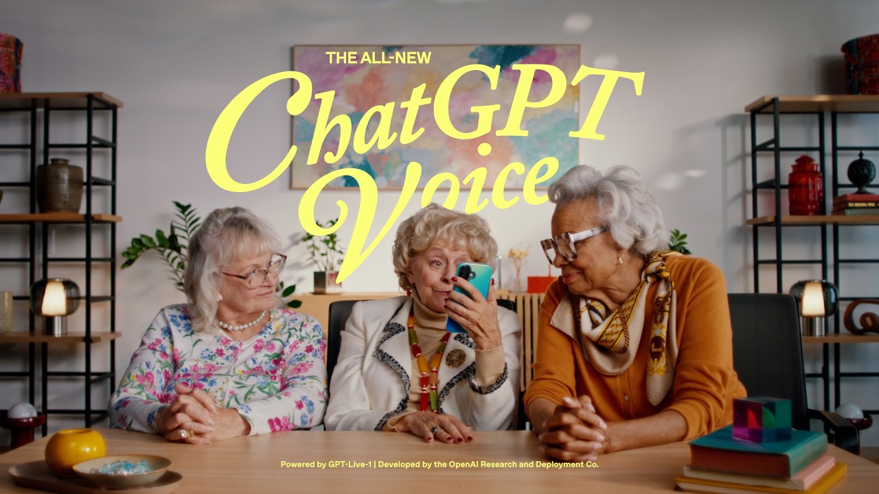 Official promotional graphic for ChatGPT Voice powered by GPT-Live.