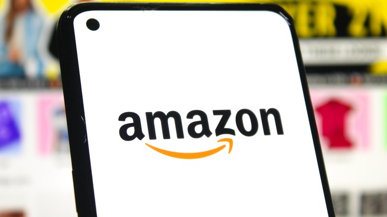 Amazon app logo on a mobile phone screen.