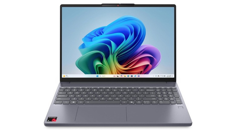 A front-side view of the Lenovo IdeaPad Slim 3x, a modern grey laptop.