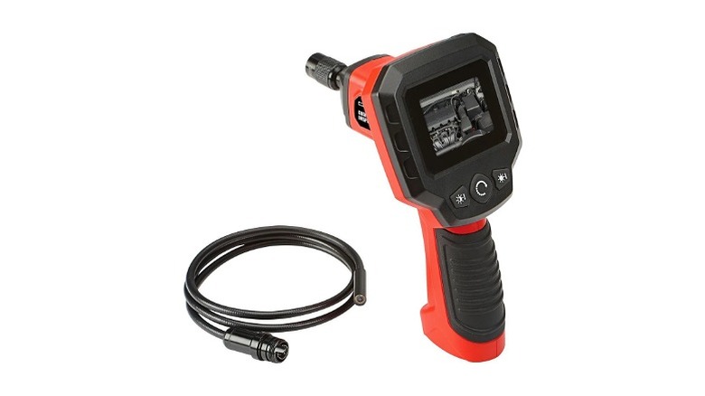 Cen-Tech digital inspection camera with a flexible cable and handheld screen.