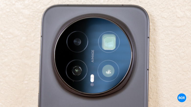 A close-up view of the Honor Magic8 Pro's rear camera module and frosted glass back.